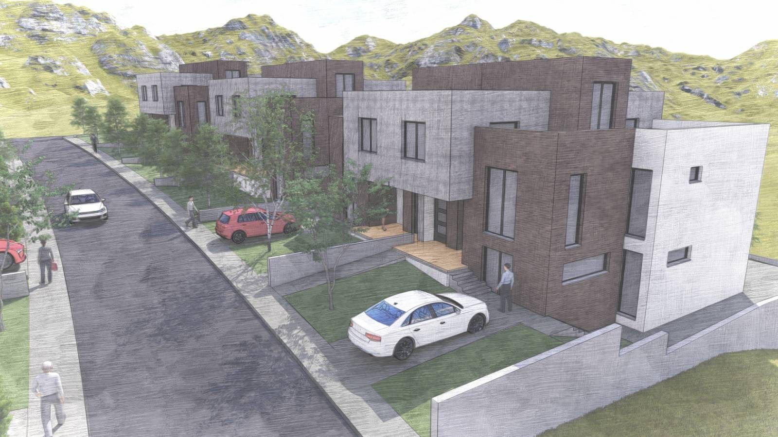 Pamje e lagjes me shtepite ne kodrine