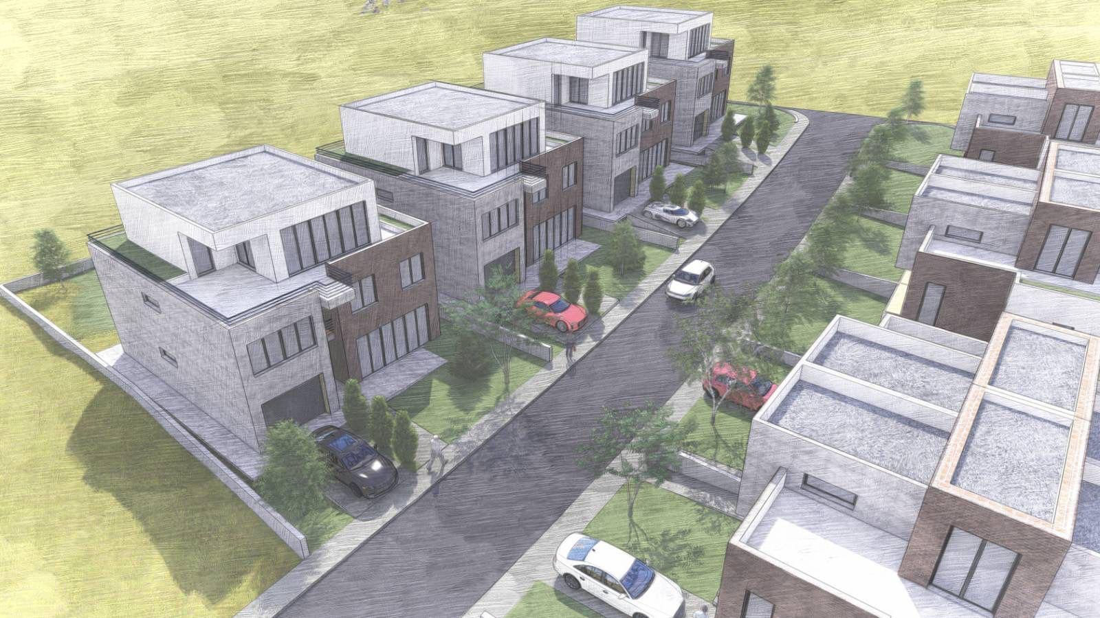 Sofalia Village - pamje ajrore e kompleksit te shtepive moderne